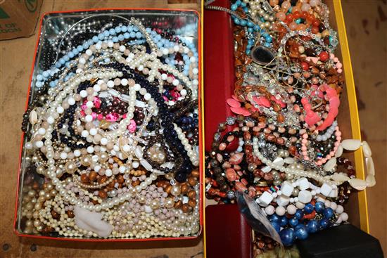2 boxes mixed bead necklaces